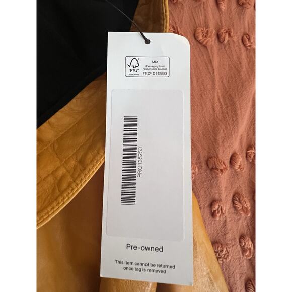 Proenza Schouler Asymmetrical Leather Lambskin Wool Trim Skirt Women’s Orange 10 - Picture 6 of 10